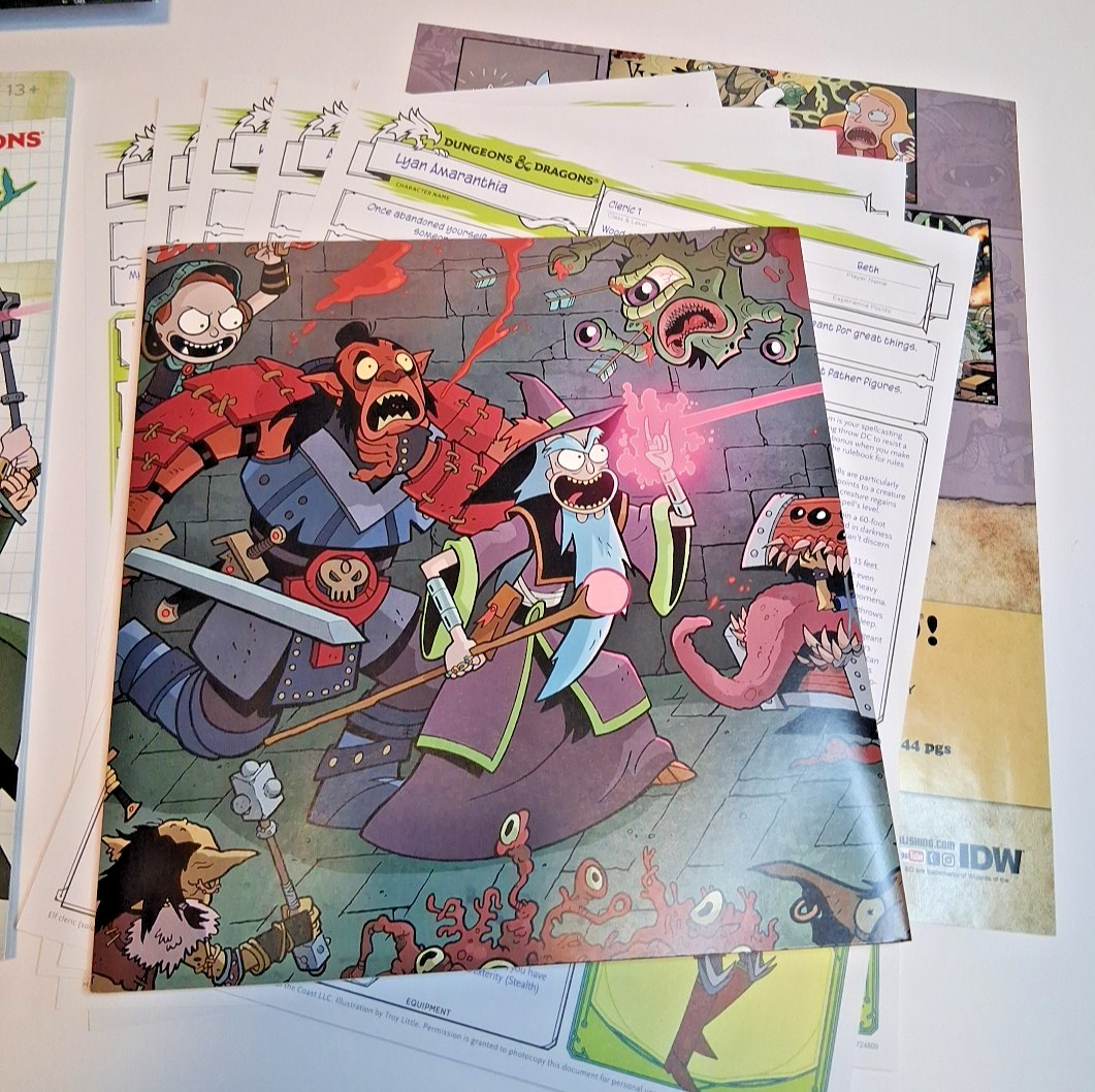 Dungeons And Dragons VS Rick And Morty D&D Tabletop Role Playing Game *No Dice