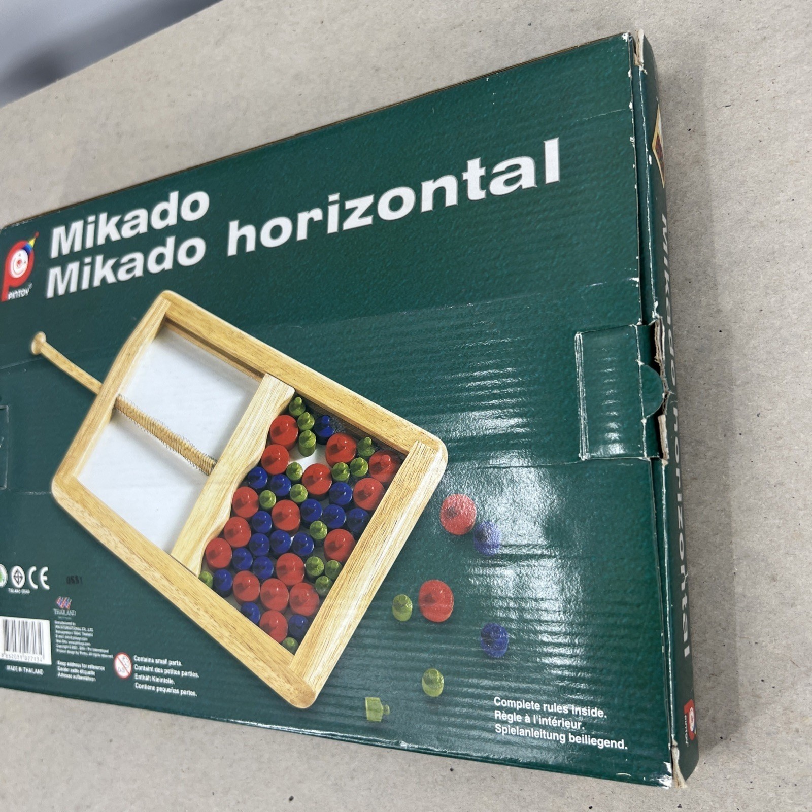 Mikado Horizontal Wooden Board Game 2004 Pintoy Skill & Steady Hand Thailand