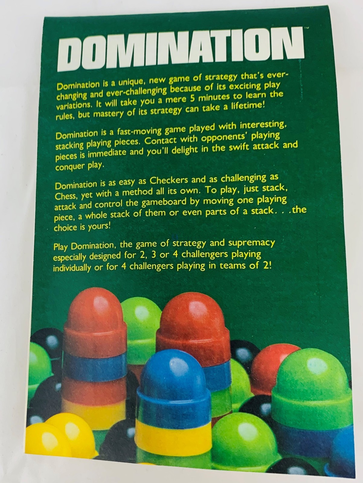1982 Domination Focus Game by Milton Bradley Complete in Great Cond FREE SHIP