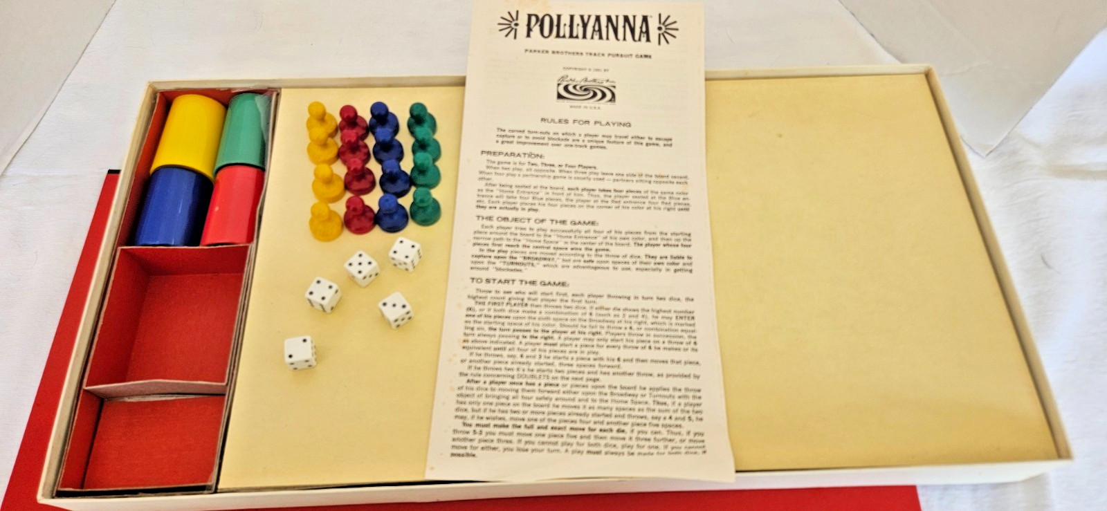Vintage Parker Brothers 1967 Pollyanna Board Game Complete with Original Box