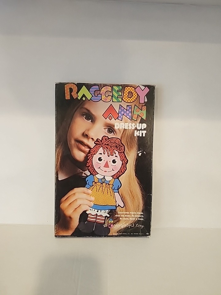 1967 Raggedy Ann Dress Up Kit with Colorforms Doll Fashion Vintage new