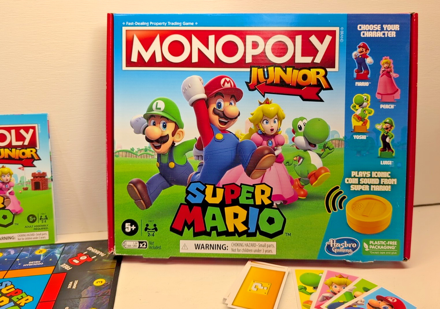100% COMPLETE! HASBRO MONOPOLY JUNIOR SUPER MARIO COIN SOUND UNIT WITH BATTERIES