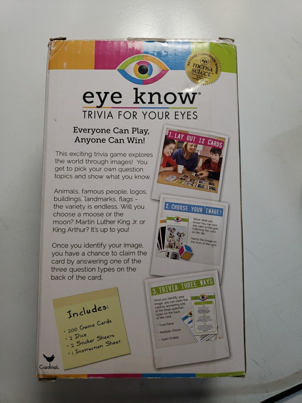 EYE KNOW Trivia 4 Your Eyes Family Card Game Set 2014 AWARD WINNER NEW Open Box