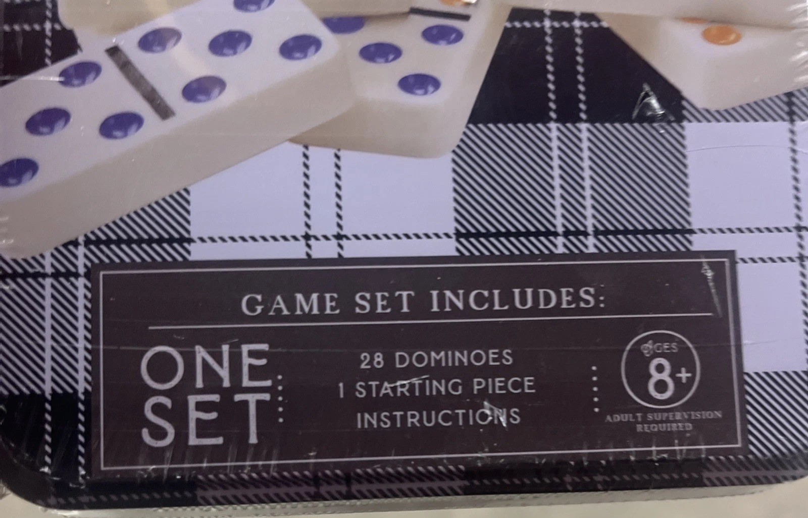 NEW Double Six Dominoes Set for Adults, Classic Domino Game Tin Box – 28 Tiles