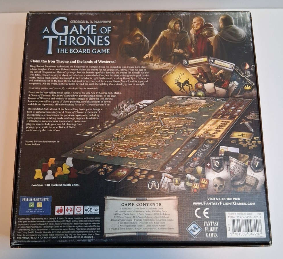 A Game of Thrones: The Board Game 2nd Ed. Fantasy Flight Complete 3-6 Players