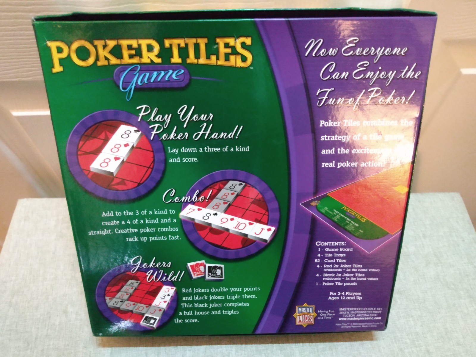 MasterPieces 2005 Poker Tiles Board Game – 100% Fully Complete – See Pics