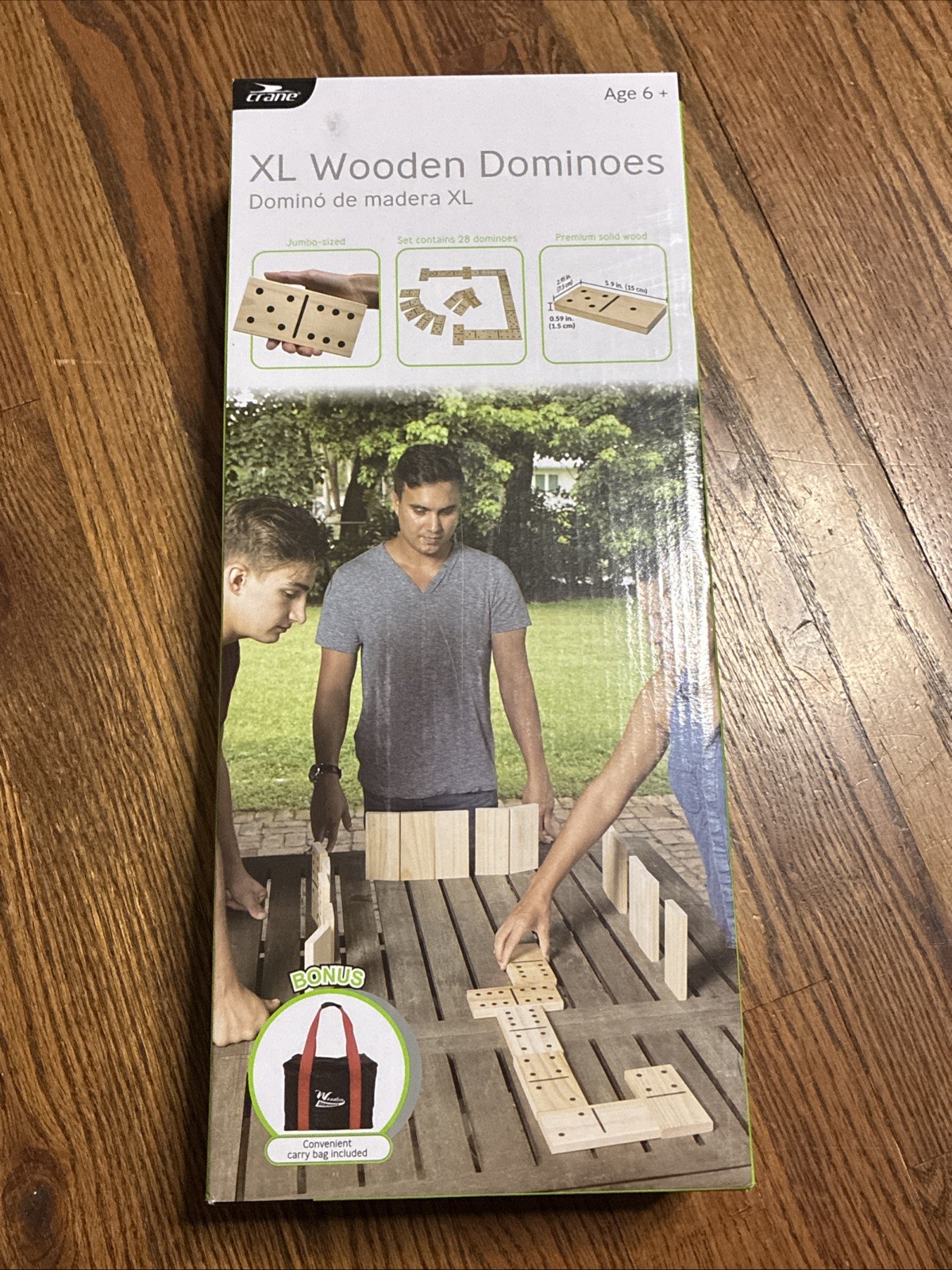 Crane XL Wooden Dominoes Brand New Family Fun Comes With Free Carry Bag NIB