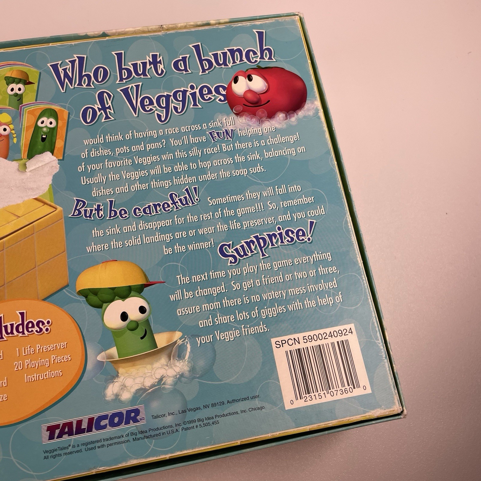 VINTAGE Veggietales Don’t Sink in the Sink INCOMPLETE Talicor 1999 Big Idea