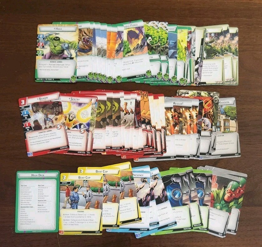 Marvel Champions Hulk Hero Pack Complete Set, Used. OUT OF PRINT