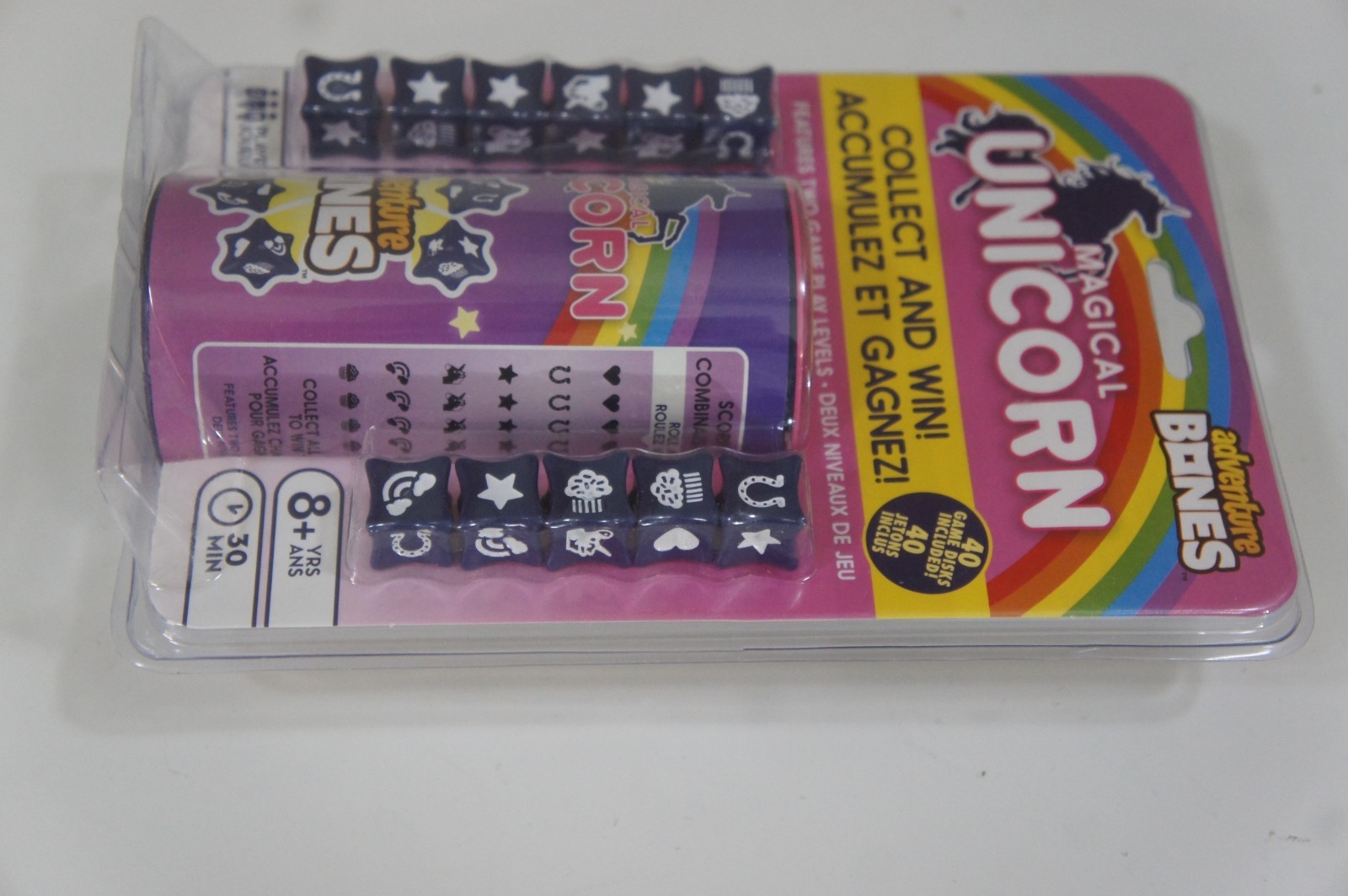 BRAND NEW Adventure Bones Magical Unicorn Dice Game Aquarius w/ Travel Container