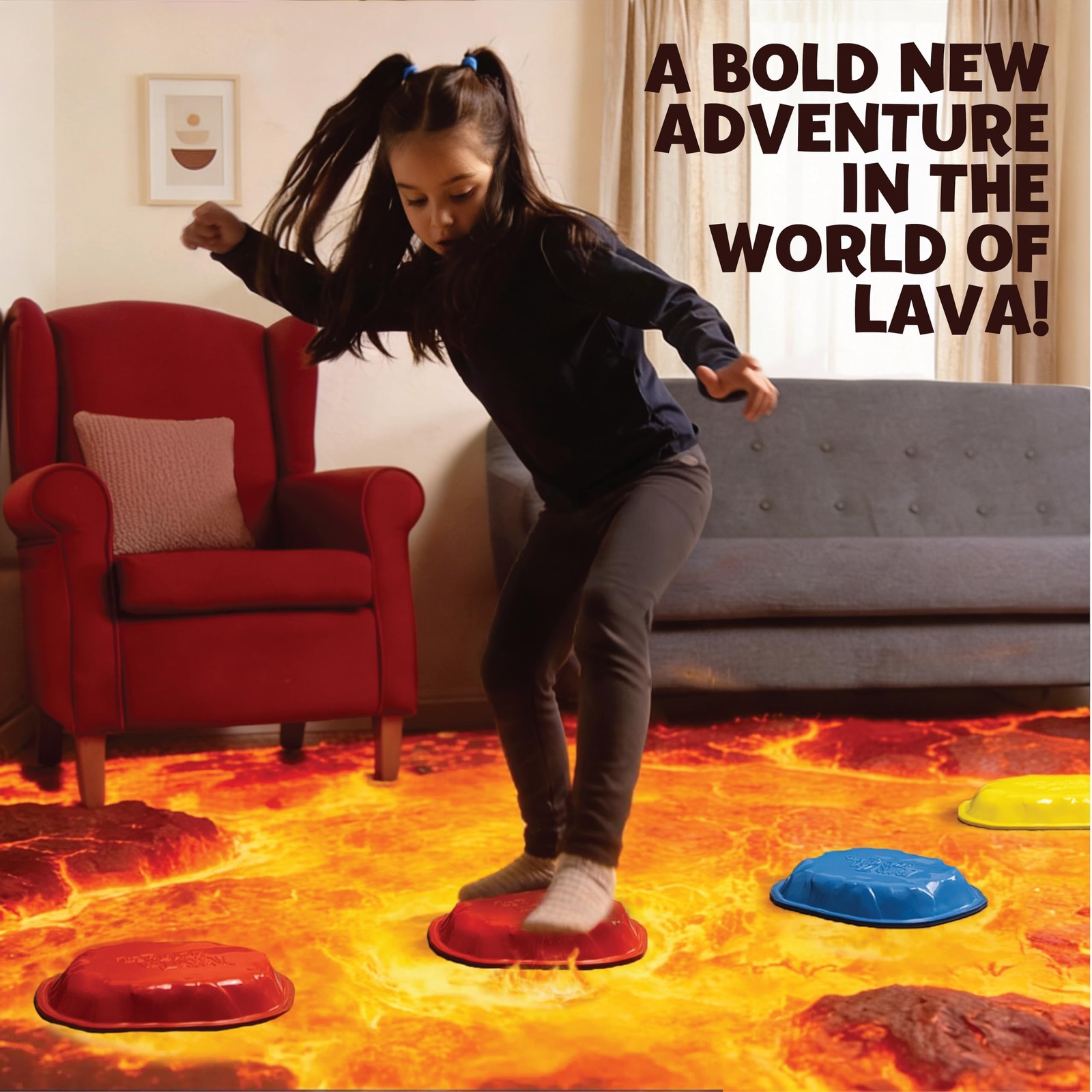 Floor is Lava Game Interactive Stepping Stones Kids Adults Goliath Original Safe