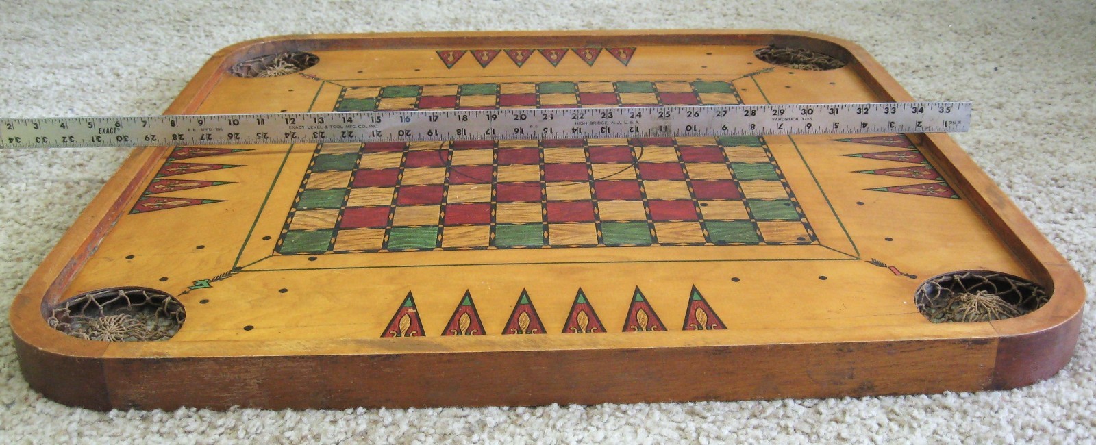 Early 1900’s CARROM-ARCHARENA “FLAGS Of The NATIONS” CROKINOLE / CARROM BOARD #2