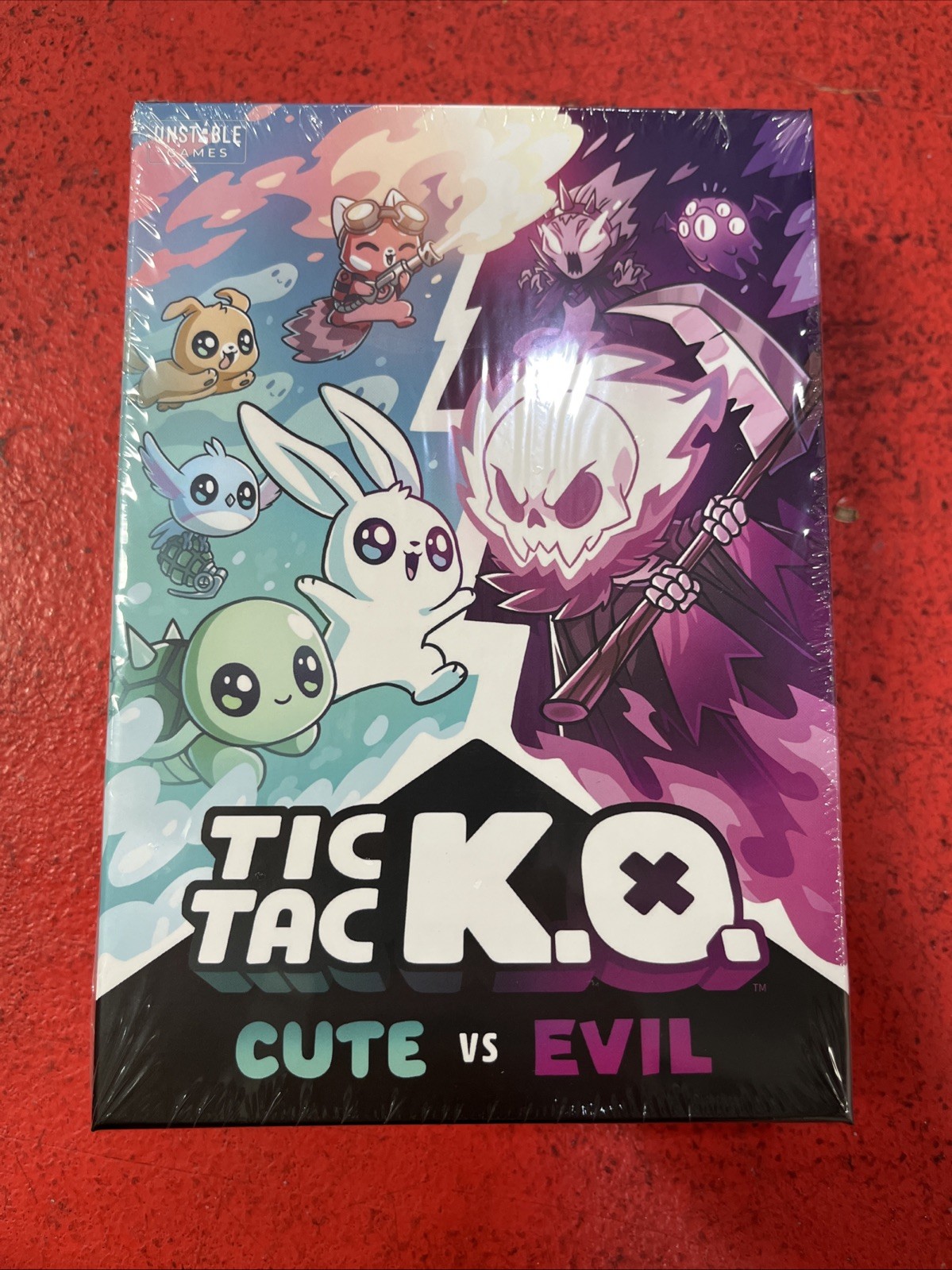 Tic Tac KO Cute vs Evil Card Game 8+ K.O. 2-4 Players Unstable Games New 2 Pack