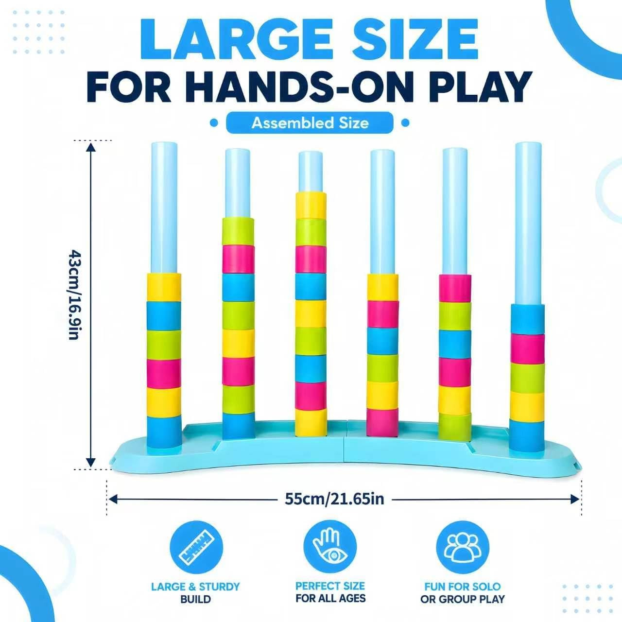 Giant Color Matching Challenge Game, Fast Pattern Match Ring Stacking Puzzle Sta