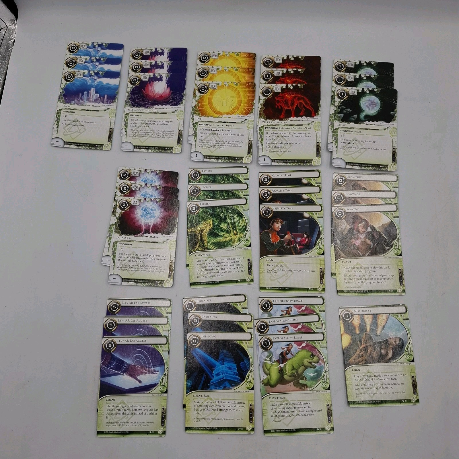 Android Netrunner Card Game Base Set 2012 Plus Expansion Cards INCOMPLETE