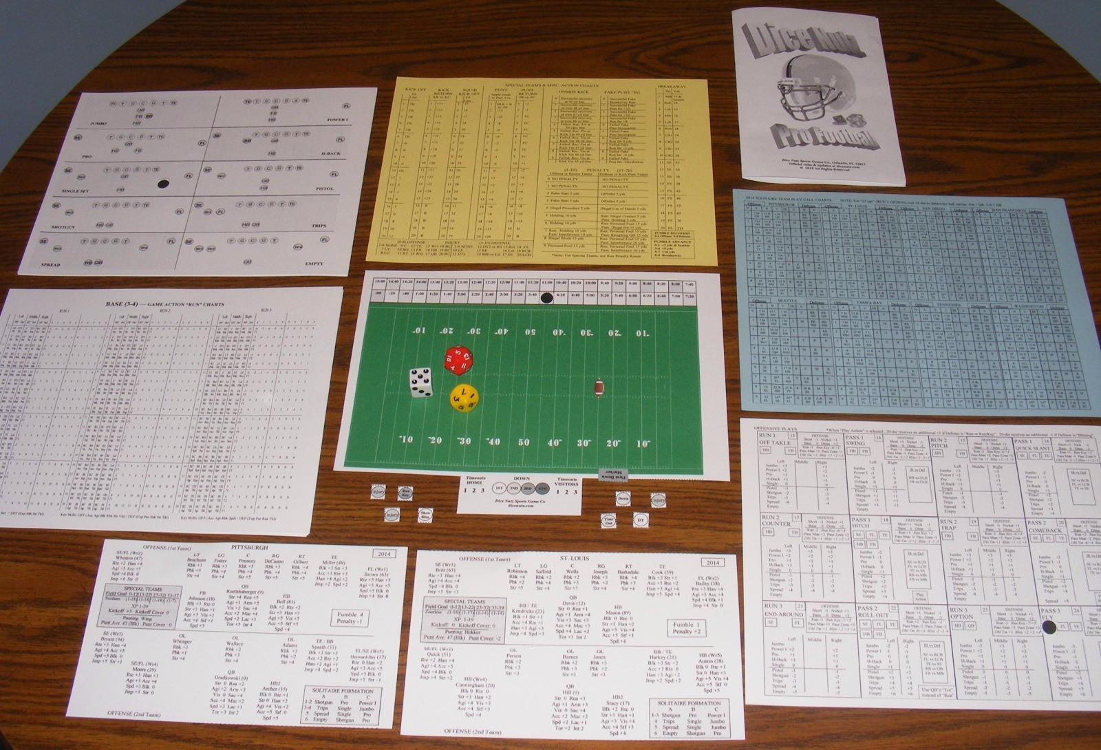 Dice Nutz Pro Football Board Game & Historic NFL AFL Team Sets 1, 2, 3 & 4