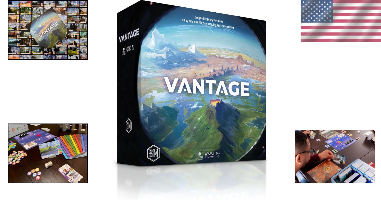 Vantage by Jamey Stegmaier – Immersive 1-6 Player Strategy Board Game Adventure