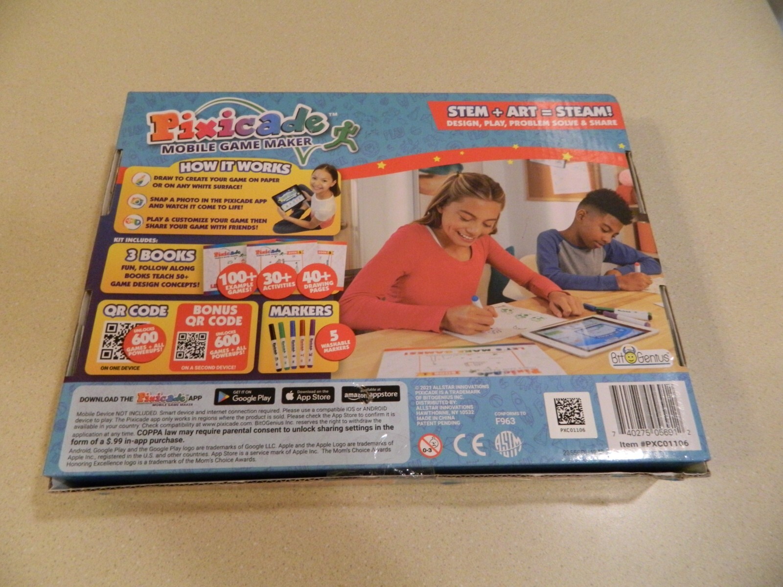 Lot of 3 Kids Board Games – Topple, Floor is Lava, Pixicade Mobile Game Maker