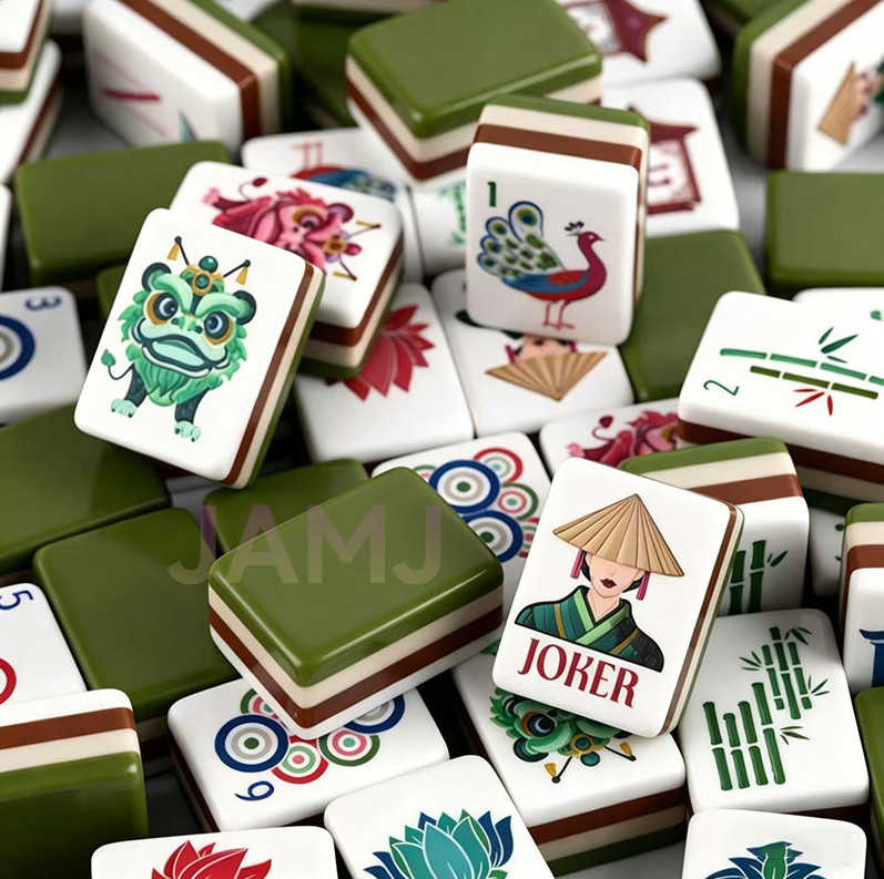 new high-end Green American Mahjong Tiles set