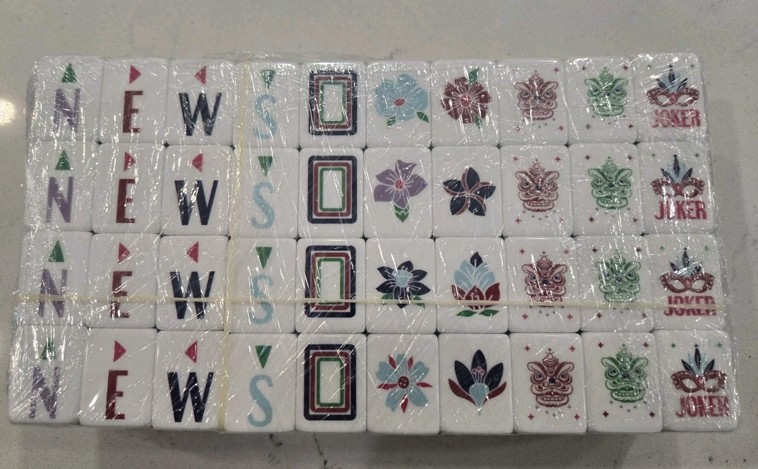 Luxury American Mahjong Set 160 Engraved Acrylic Tiles Gray&Blue. Fast Shipping