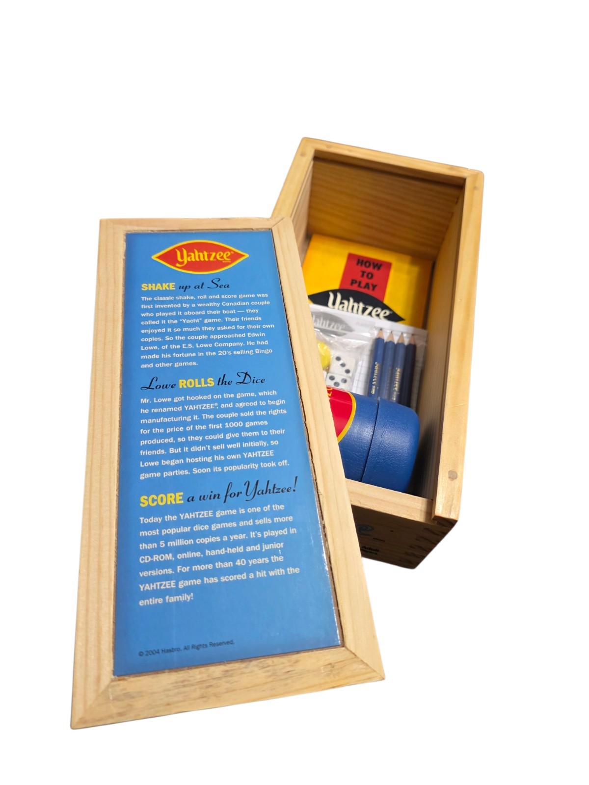 Vintage Yahtzee Nostalgia Edition Wooden Box Complete Parker Brothers 2004