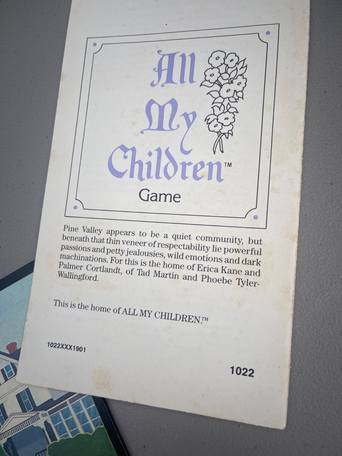 ‘All My Children” television soap opera Board Game , 1980’s vintage game