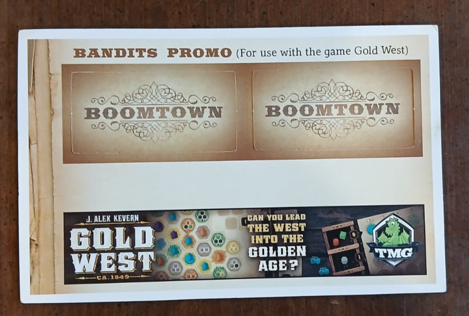 Tasty Minstrel Boardgame Gold West – Bandits Promo Bag New