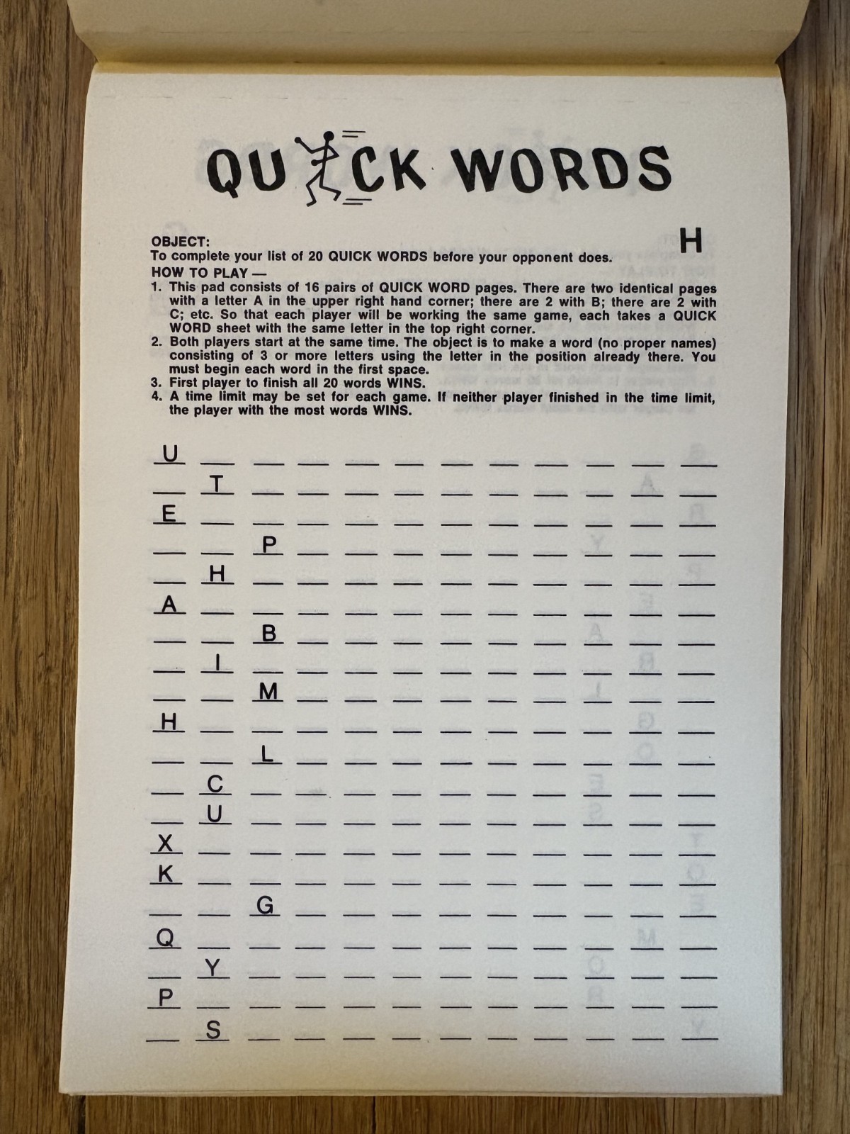 Lee Pencil Games 1975 for 2 Players Age 8 to adult Baseball, Dots, Hidden Word