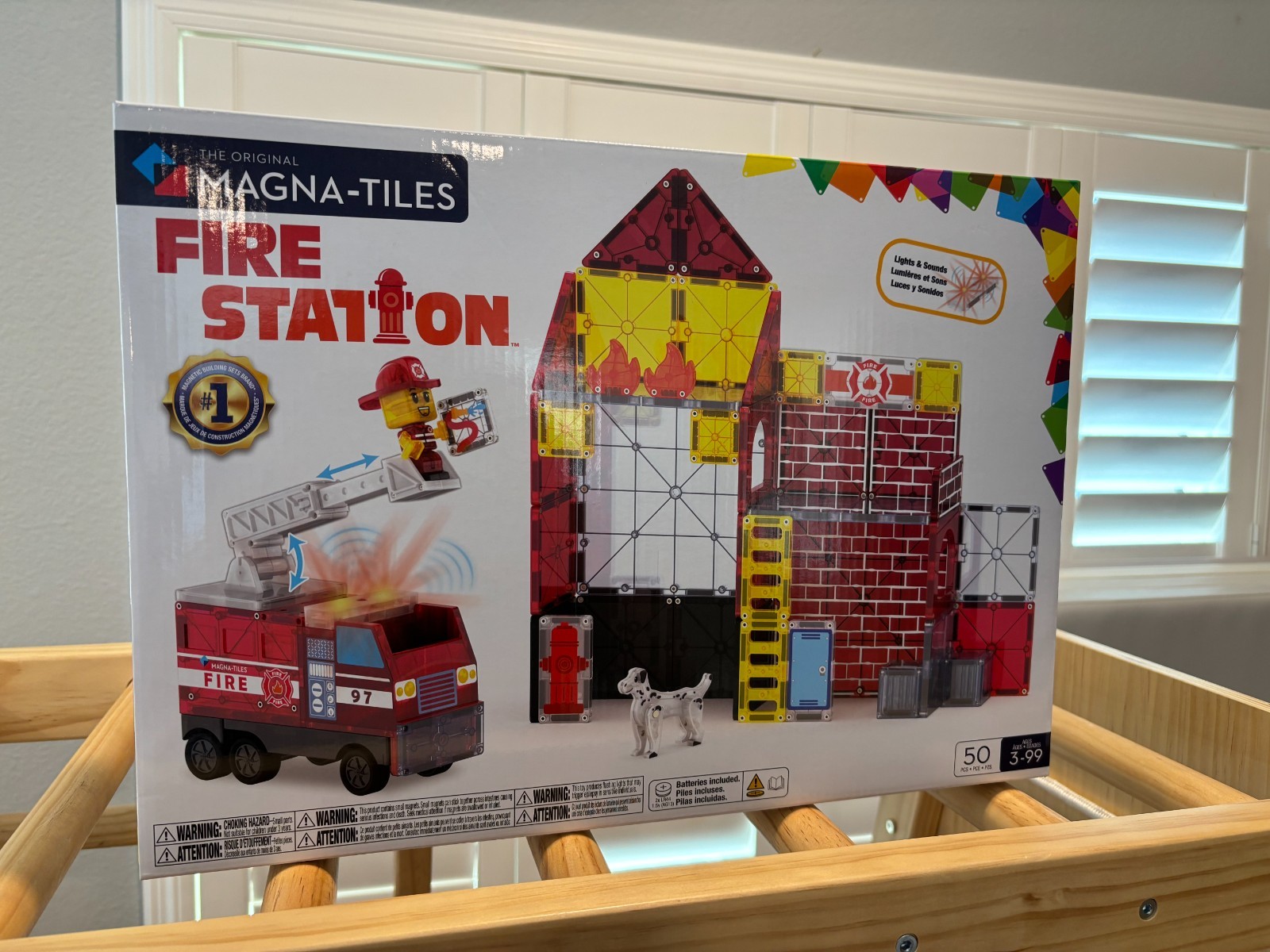 Original Magna Tiles Fire Station 50 Piece Set