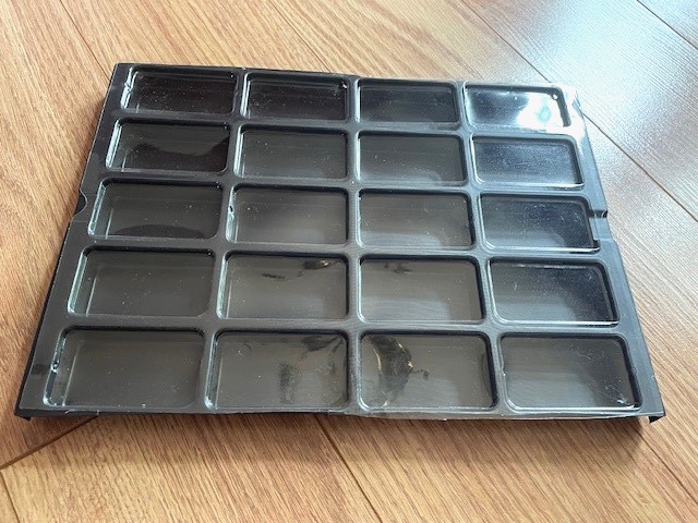 Lot of 2 SPI Black Counter Trays; each tray is 8″ width, w/ 20 compartments