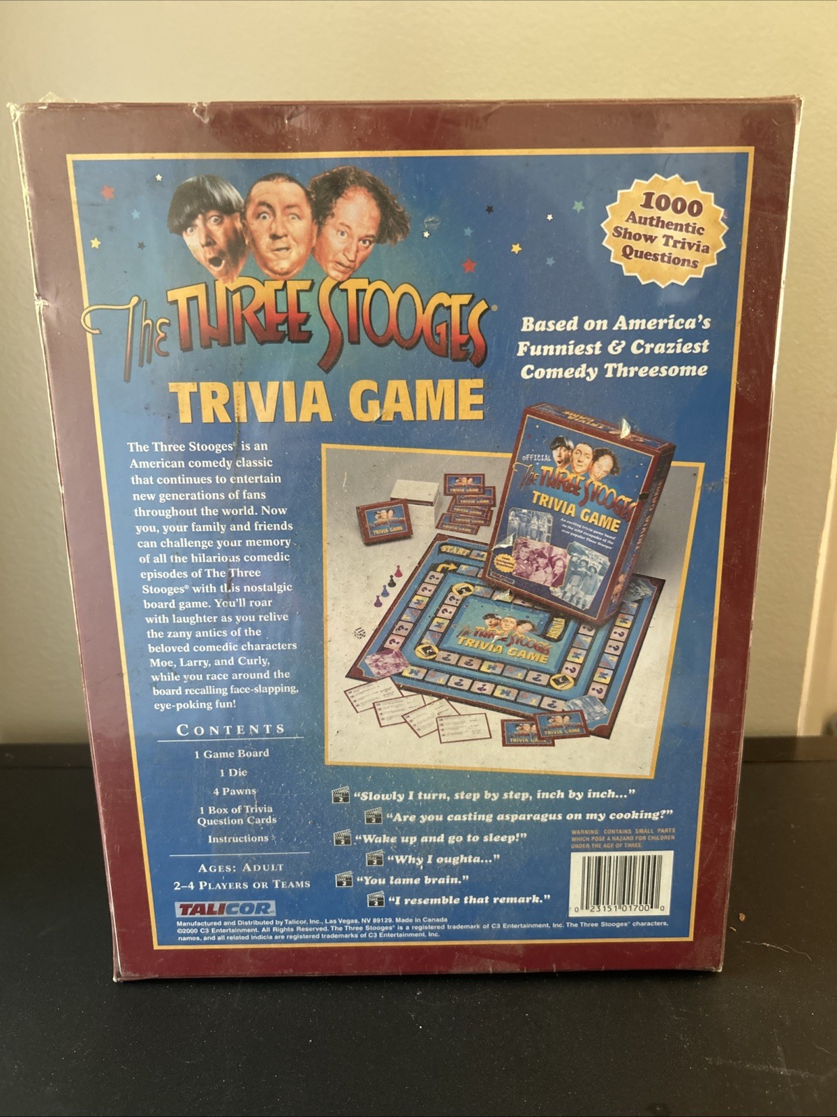 The Official Three Stooges Trivia Game Sealed In Plastic 2000 By Talicor