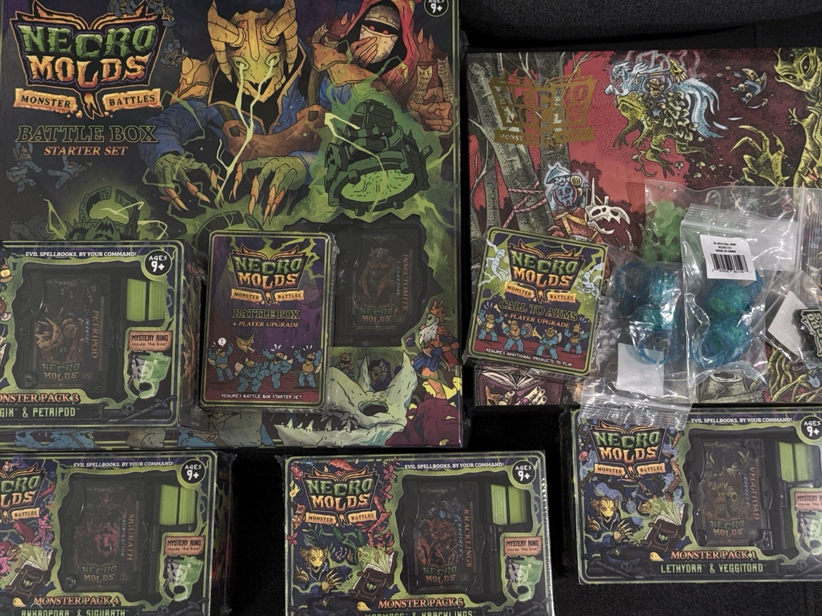 Necromolds Monster Battles Starter Set + Double the Chaos Expansion w/ Packs