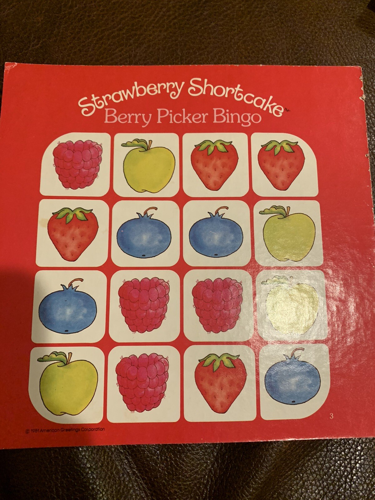 Vintage Strawberry Shortcake Game Basket 4 Berry Fun Games 1981 Parker Bros RARE