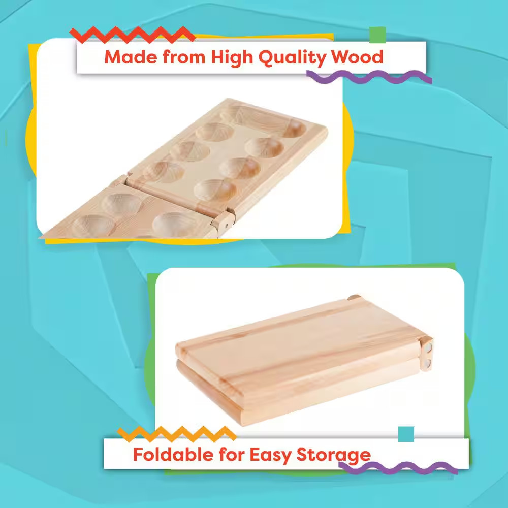 17.5 In. Wooden Folding Mancala Game