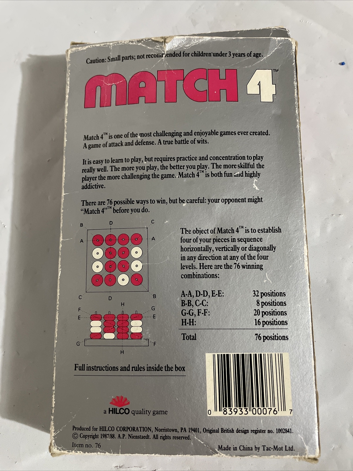 Match 4 Hilco 1987/88 – No. 76 Game of Attack & Defense Battle of Wits Complete