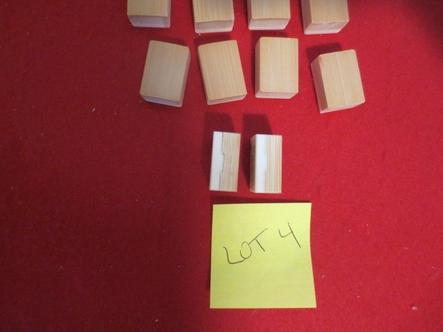 Lot 4: 10 assorted Mah Jongg Tiles – Plastic on Bamboo – Crafts/Replacements