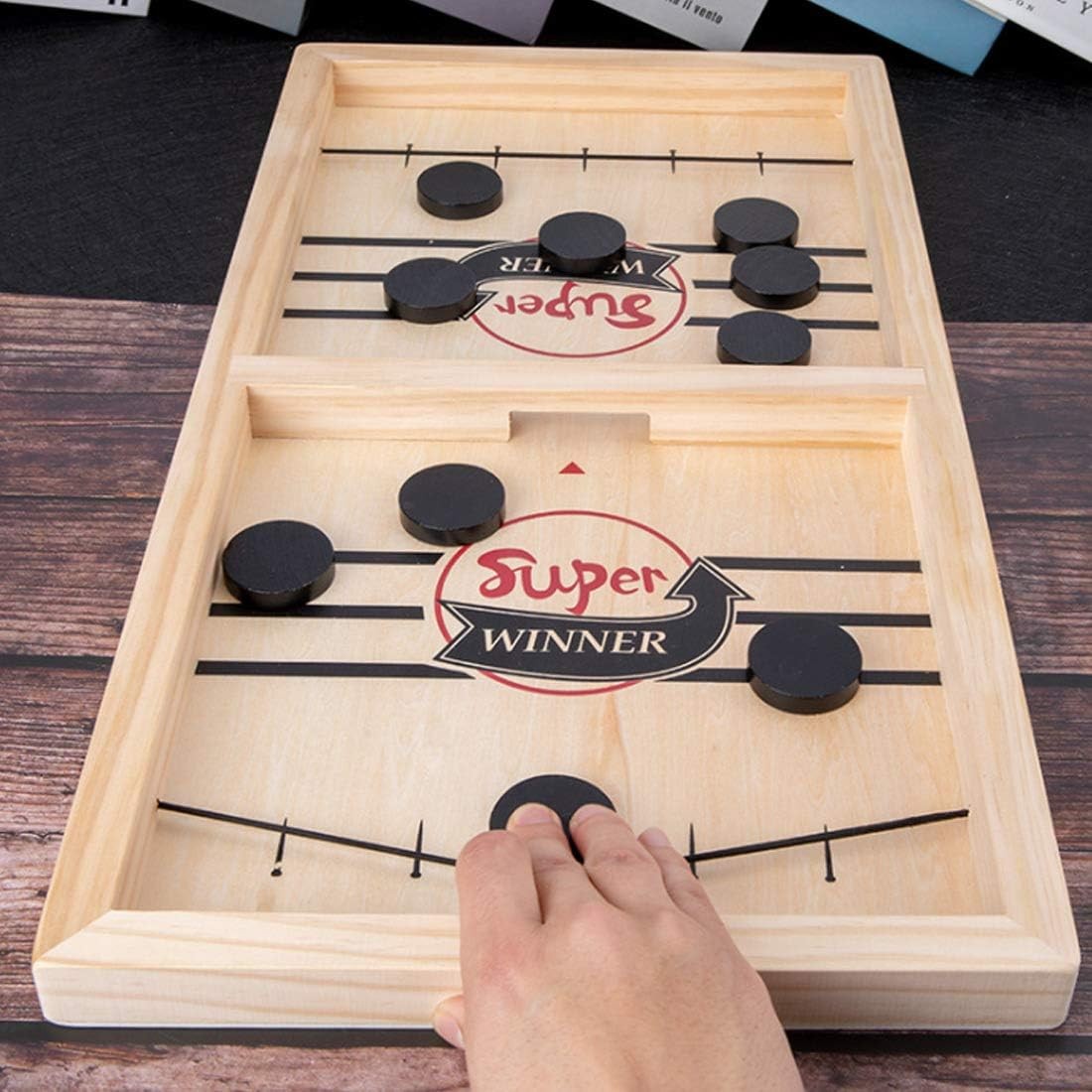 Fast Sling Puck Game – Adults Large Size – Wooden Super Winner Board Game