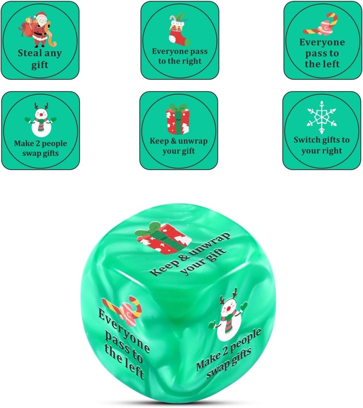 Santa Swap Gift Exchange Dice Christmas Party Games Gift for Families Exchang…