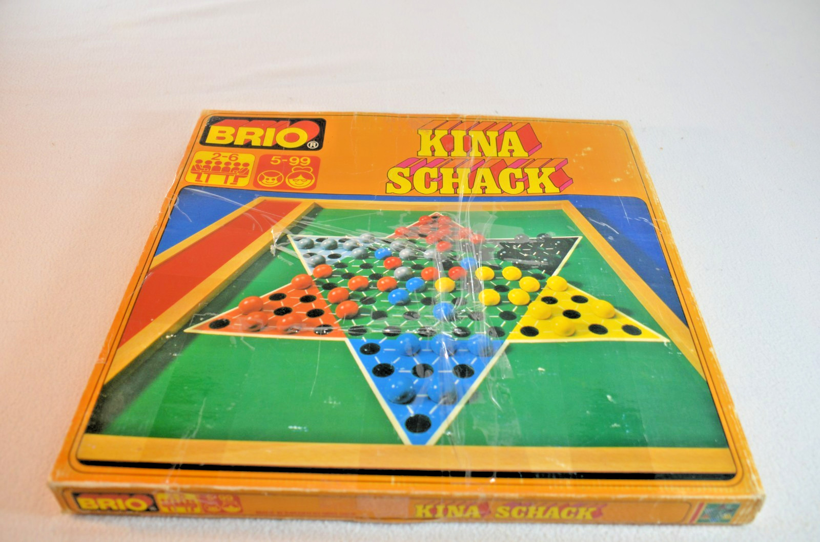 Brio Chinese Checkers Wooden Marbles Board Game Sheden 1970 Ages 5-Up Complete