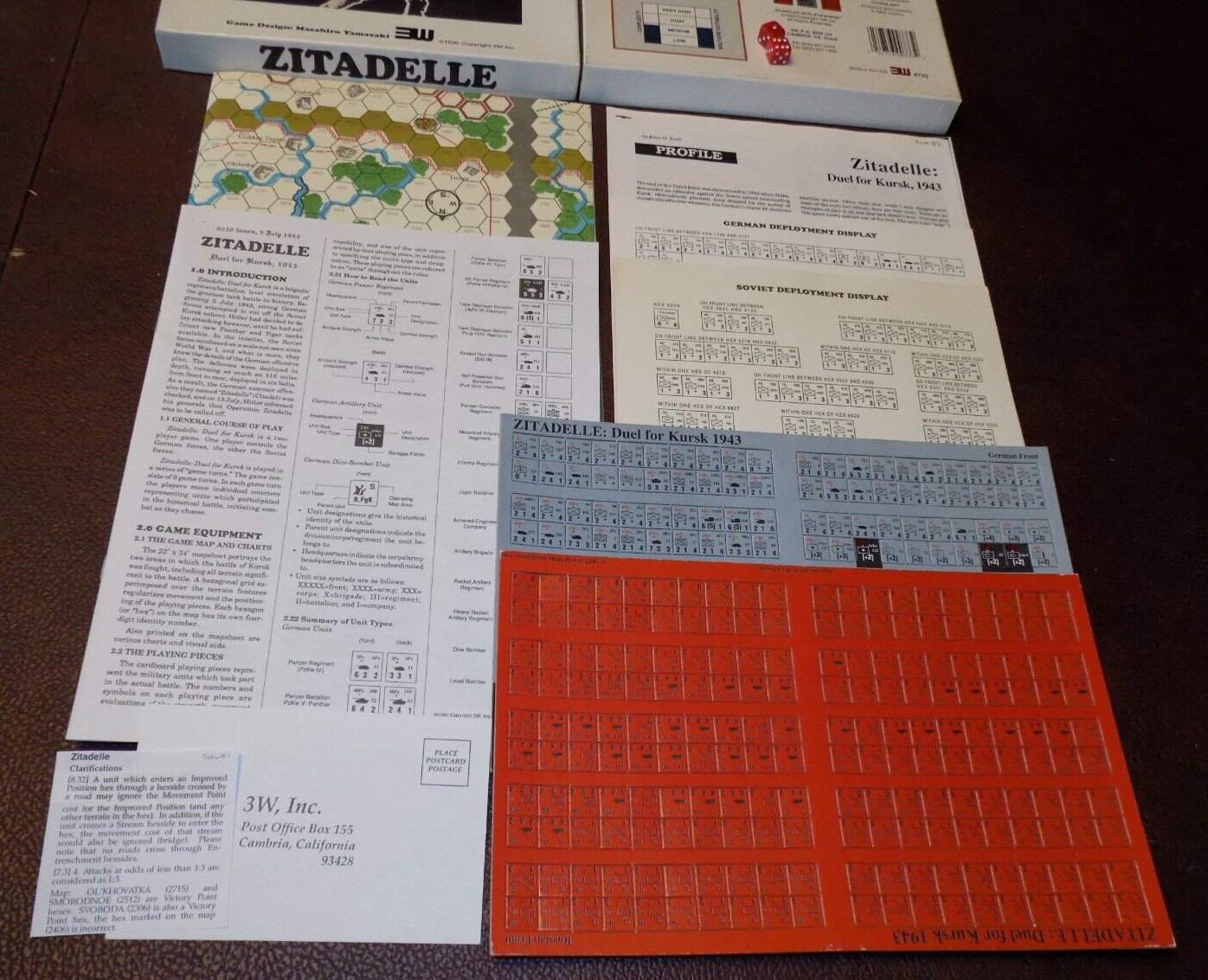 Zitadelle Duel for Kursk 1943 Greatest Tank Battle in History 3W 1992 Unpunched