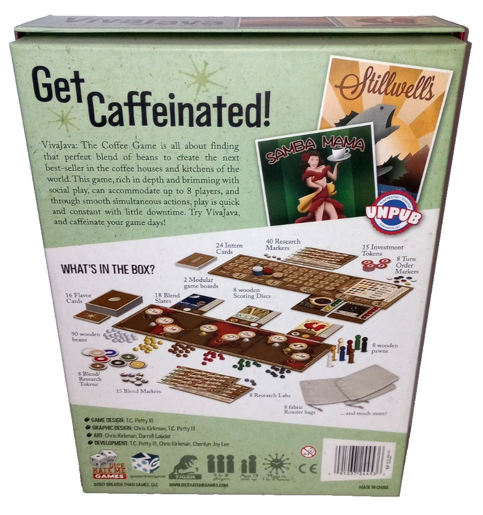 Viva Java The Coffee Game – By Dice Hate Me Games – 100% Complete – Very Good