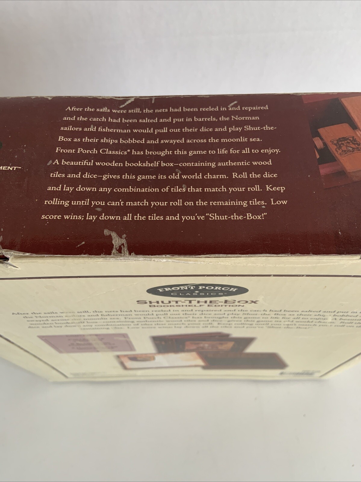 Shut The Box Wooden Bookshelf Edition Strategy Game Front Porch Classics