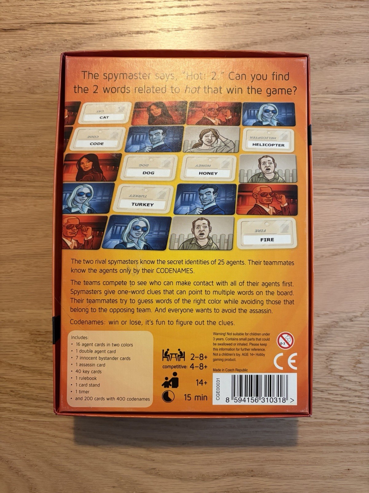 Codenames Board Game – Czech Games Edition – 2015 – Complete