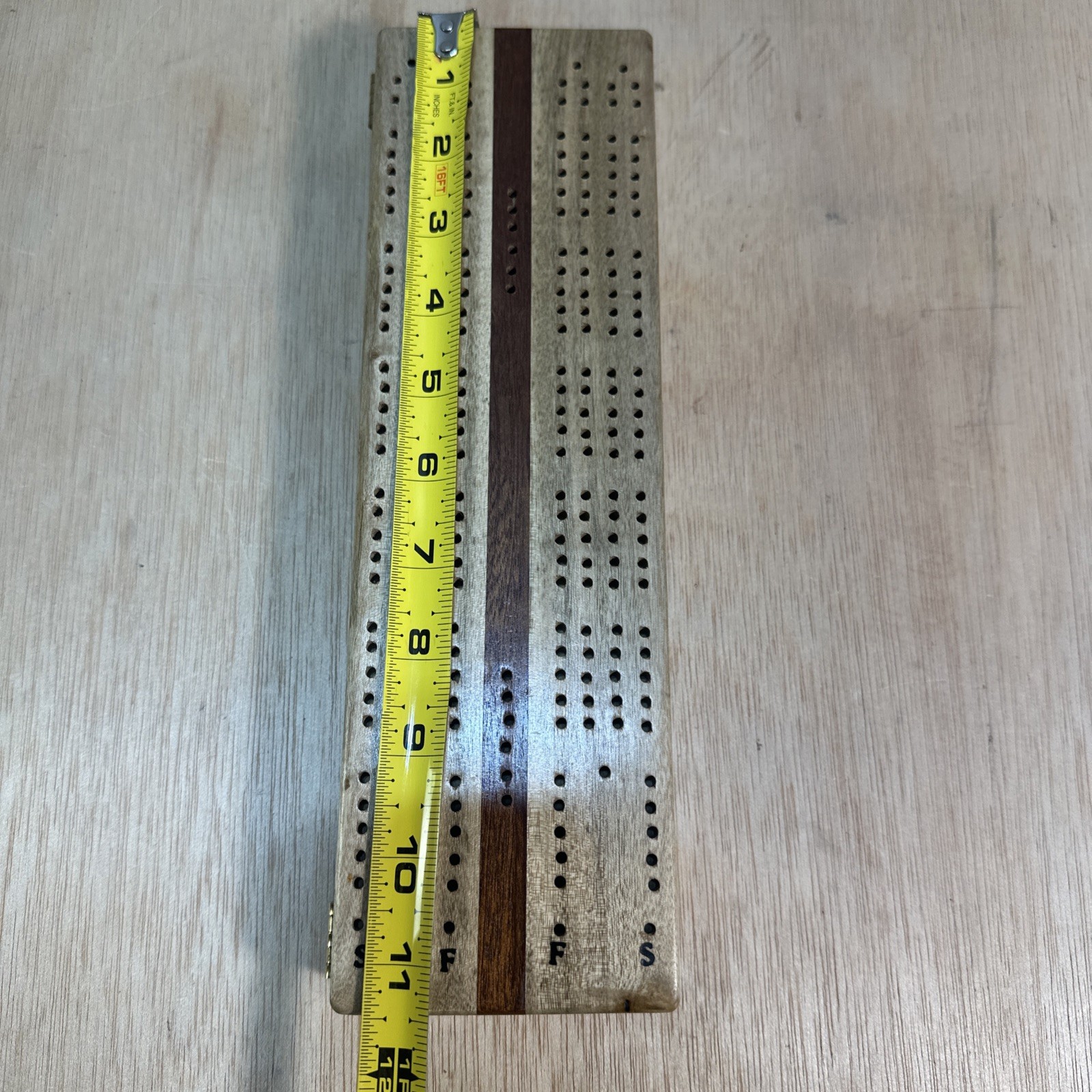 Myrtlewood Handmade Cribbage Board W Storage Made In Oregon No Pegs No Box