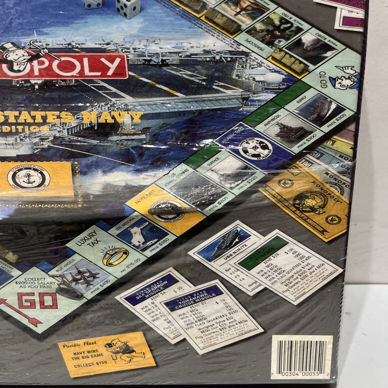 MONOPOLY United States Navy Edition Board Game Parker Bros NEW 1998 Pewter Token