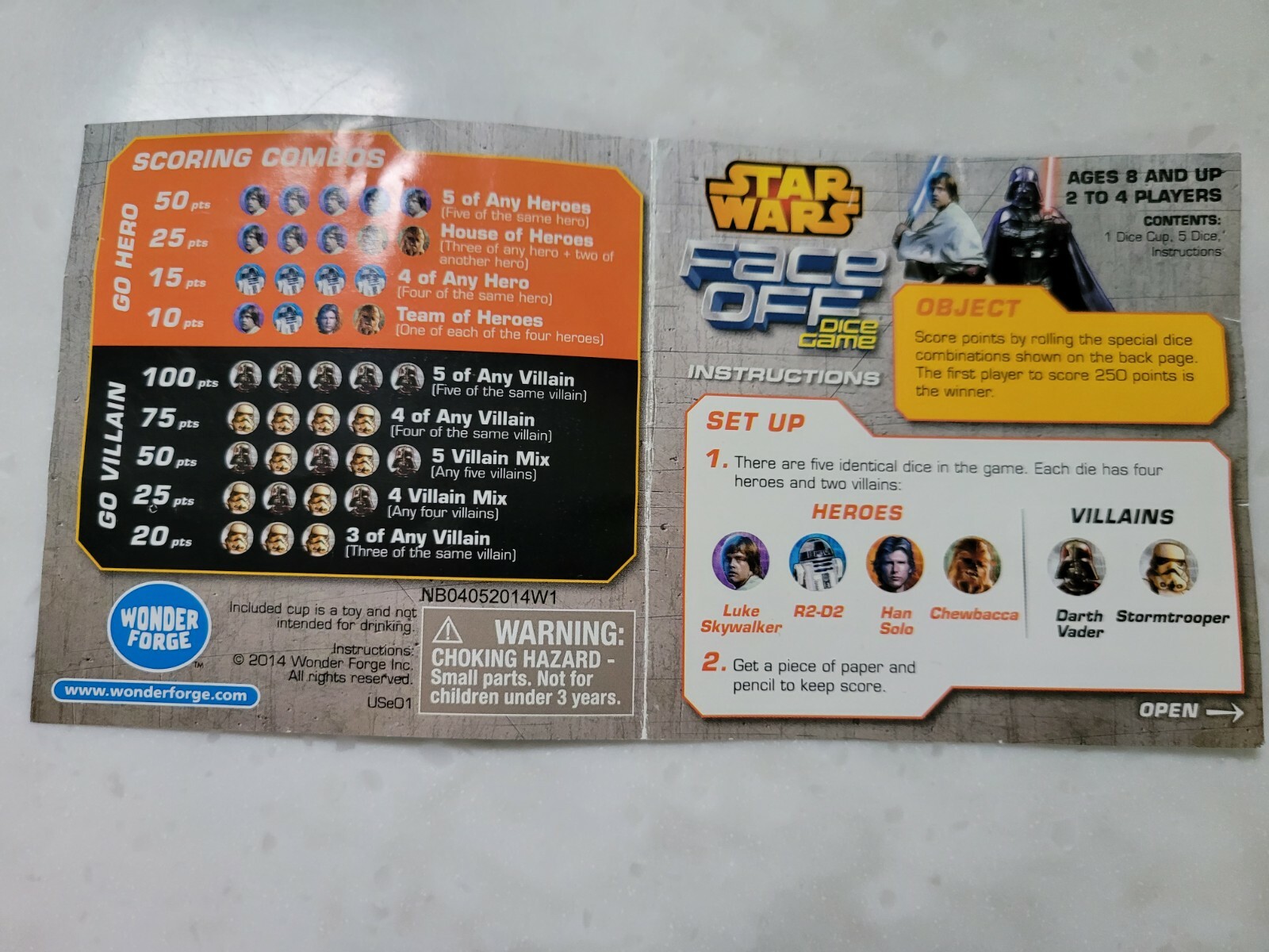 Rare – Star Wars FACE OFF Game By Wonder Forge Disney Dice Family Game COMPLETE