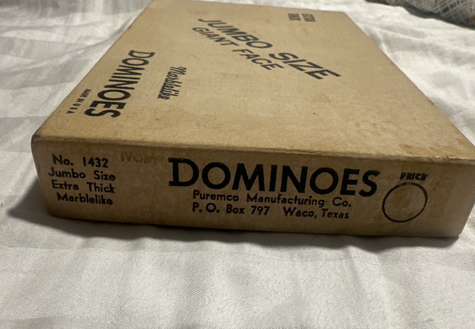 Extra Thick Jumbo Size Giant Face Marblelike Dominoes Made In USA￼