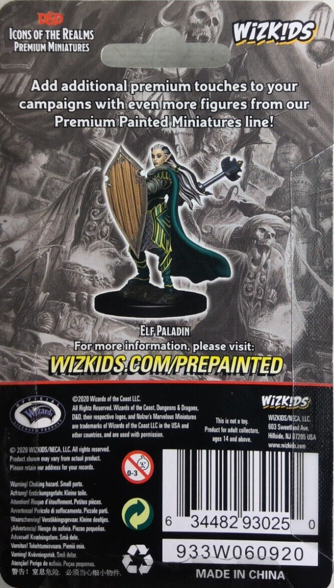 DUNGEONS & DRAGONS ICONS PREMIUM MINIATURES ~ ELF FEMALE PALADIN