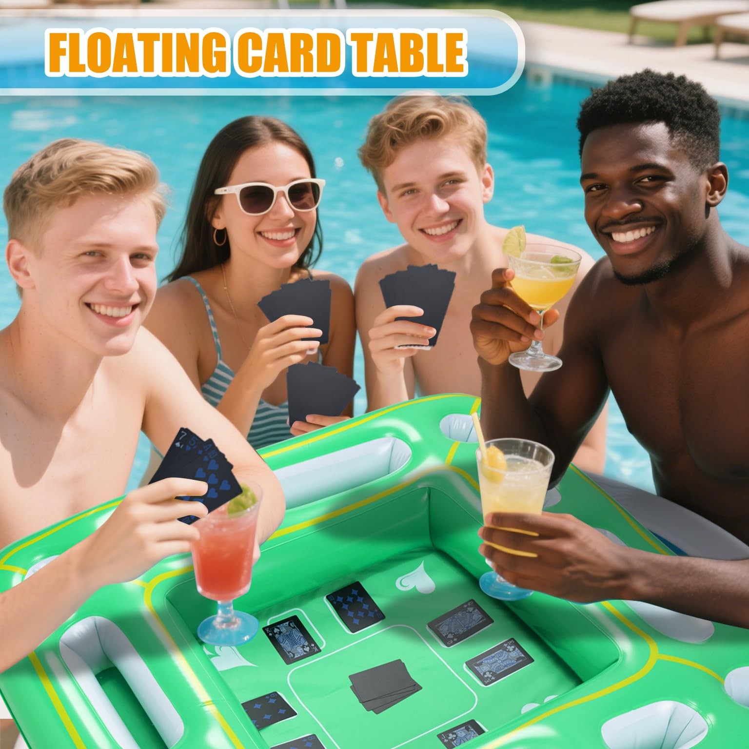 Floating Game Table for Pool – Inflatable Floating Table with Waterproof Play…