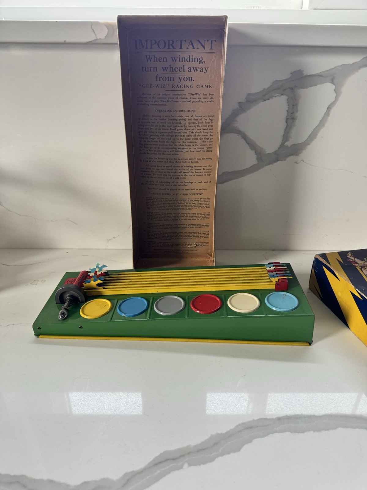 Vintage Gee-Wiz Racing Game No.40 Wolverine Supply w/ Box Horse Race Toy